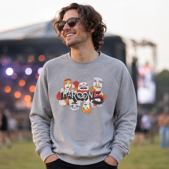 American Apparel Other - Maroon 5 American Apparel California Fleece Graphic Sweatshirt Gray Mens Large